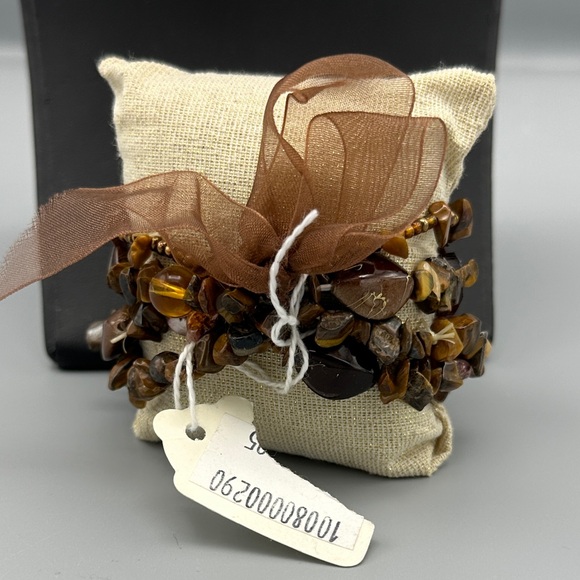 Brown and Gold Beaded Bracelet Set - Picture 2 of 2